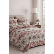 Çift Kişilik Pamuklu Nevresim Takımı Kareli Motifli