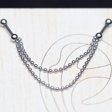 Aida Jewelss 316 L Cerrahi Çelik Çift Zincir Köprü Piercing