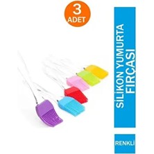 Silikon Yumurta Hamur Fırçası, Silikon Uçlu Yumurta Fırçası Renkli (3 Adet )