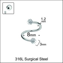 Aida Jewelss 316 L Cerrahi Çelik Parlak Top Halka Piercing