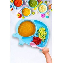 Wappa Fil Model 2 Bölmeli Mama Tabağı Seti BPA İçermez Kolay Temizlenebilir Bebek Beslenme Gereçleri