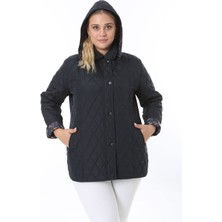 Kapitone Mont, Büyük Beden Mont, Baharlık, Büyük Beden Ceket, Kapüşonlu, Suya Dayanıklı Mont,krem