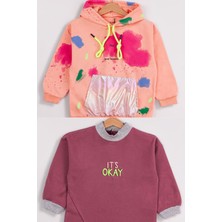 Kız Çocuk 2'li Paket Basic Sweatshirt