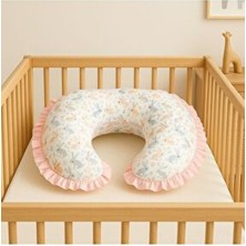 Fırfırlı Emzirme Yastığı ve Destek Minderi Çift Taraflı %100 Pamuk Kumaş