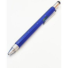 Tusah Su Terazili Cetvelli Tornavidalı Mühendis Kalemi Kişiye Özel Kutusuz Mavi Renk