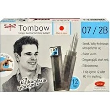 Lisans Tombow 0.7 Kalem Ucu 2B 12 Adet Esnek ve Kalın Kırmayan Polimer Uçlarla Renkli Yazım