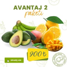 Avo 
Avantaj Paketi 2
 (5 ADET AVOKADO  - 1 KG LİMON (YERLİ) - 1 KG MUZ (YERLİ SERA ) - 1 ADET MANGO )