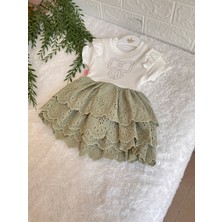 Kız Çocuk Fisto Etekli 6 Farklı Renkli Kat Kat Elbise