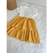 Kız Çocuk Fisto Etekli 6 Farklı Renkli Kat Kat Elbise