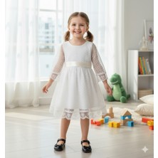 Dantelli Tül Elbise Kızçocuk