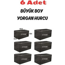 6 Li Büyük Boy Yorgan Yatak Döşek Hucu Çeyizlik Çok Amaçlı Baza Altı Düzenleyici Hurç 100 x 50 50 cm