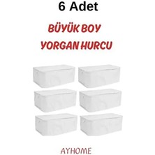 6 Li Büyük Boy Yorgan Yatak Döşek Hucu Çeyizlik Çok Amaçlı Baza Altı Düzenleyici Hurç 100 x 50 50 cm