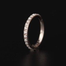 Aida Jewelss 316 L Cerrahi Çelik Sıra Incili Taşlı Zarif Şık Tasarım Halka Piercing