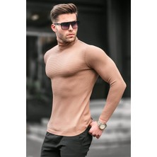 Camel Renk Balıkçı Yaka Erkek Triko Kazak 6306