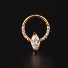 Aida Jewelss 316 L Cerrahi Çelik Markiz Kesim Pırlanta Modeli Özel Tasarım Halka Piercing