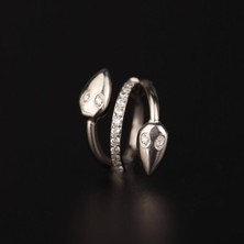Aida Jewelss 316 L Cerrahi Çelik Yılan Zirkon Taşlı Özel Tasarım Halka Piercing