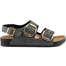 Roy Jones Kadın Siyah Tokalı Günlük Sandalet 6300