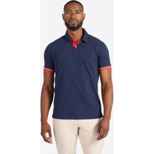Tribord Erkek Kısa Kollu Polo Tişört - Lacivert/kırmızı - Sailing 100