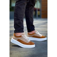 Premium Vizon Taba Süet Bağcıklı Günlük Erkek  Ayakkabı