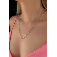 Fiyonk Kuyumculuk 14 Ayar Altın Oval Ataç Zincir 3.60 mm