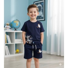 Uzay Temalı Tshirt- Şort Erkek Çocuk Takım