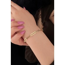 Fiyonk Kuyumculuk 14 Ayar Altın Kalın Ataç Bileklik 5 mm