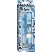 Doğa Desenli Deep Kalem, Deep Silgi ve Deep Min, 0.7 Mm, Gök Mavi