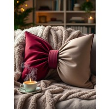 Fiyonk Görünümlü Dekoratif Keten Kumaş Yastık Dolgulu Fiyonk Hediye Yastık Kırlent (30X40CM))