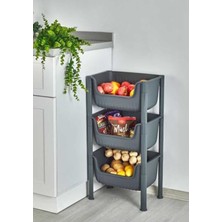 Geniş Hacimli 3 Bölmeli Plastik Siyah Düzenleyici – Toplam 36 Litre Kapasite