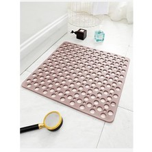 Kaydırmaz Duşakabin Banyo ve Duş Paspası Kare Bubble 54 x 54 cm Pembe Renk SEA149P