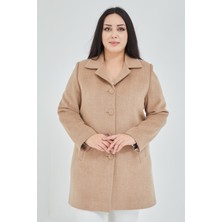 Fagi Kadın Büyük Beden  Klasik  Yaka Kaban