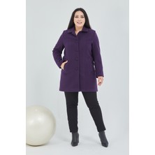 Fagi Kadın Büyük Beden  Klasik  Yaka Kaban