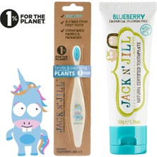 Jack N’jill Doğal Sertifikalı Bebek/çocuk Diş Seti (Unicorn Diş Fırçası + Yaban Mersini Aromalı Diş Macunu 50G)