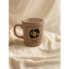 Balık Burç Hediyelik Kupa Beyaz Seramik