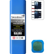 Tekno Bravo (Philips Homerun XU7100 Uyumlu) 6400MAH 92,16WH Robot Süpürge Yedek Bataryası