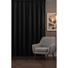 Blackout %100 Işık Geçirmez Karartma Siyah Yüksek Kalite Düz Dikim Pilesiz Fon Perde