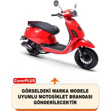 Reflektörlü Gri Dikişli Rks Azure 50 Pro Branda Motosiket Brandası Motor Örtüsü Çadır Su Geçirmez Motosiklet Kılıfı Motor Brandası