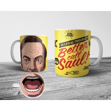 Pixxa Better Call Saul Goodman Alt Tabanı Ağız Desenli Kupa Bardak