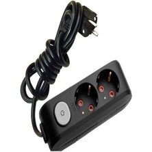 Multi-Let 2 Li Siyah Anahtarlı Çocuk Korumalı Grup Priz 5 mt