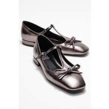 Lorena Platin Fiyonklu Kadın Babet Ayakkabı