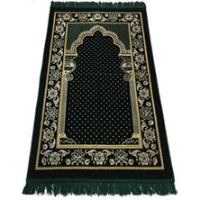 Dodya Lüx Yeşil Kadife Namaz Seccadesi