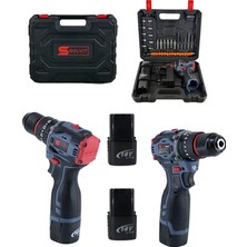 Solvit 18V Çelik Mandren Armut Bataryalı Profesyonel Şarjlı Matkap Ergonomik Yapı ve Yüksek Tork Özellikli