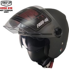 Freem FR-618 Yarım Kask Mat Gri