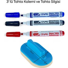 Mikro NS-703 Yuvarlak Uç Beyaz Yazı Tahta Kalemi 3 Lü Set Kraf 575G Tahta Silgisi