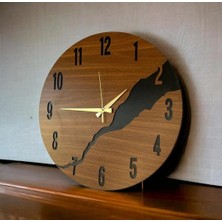 Duvar Saati - Ahşap Duvar Saati -Uygun Hediye Şık - Modern Saat No:7