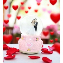 Romantik Gelin Damat Figürlü Müzikli Kar Küresi Vip