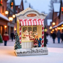 Yılbaşı Temalı Şekerci Dükkanı Kar Küresi Işıklı Müzikli Vip