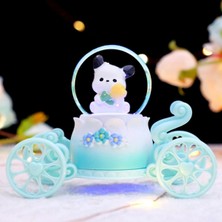 Sevimli Panda Figürlü Işıklı Kar Küresi – Prenses Arabası Tasarımı Vip