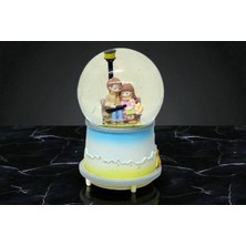 Romantik Çift Temalı Işıklı Müzikli Kar Küresi - Sevgililere Özel Vip