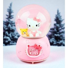 Hello Kitty Pembe Işıklı Kar Küresi – Ayıcık Figürlü Orta Boy Vip